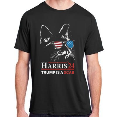 Donald Trump Is A Scab Vote Harris Valz Cat Lady Adult ChromaSoft Performance T-Shirt