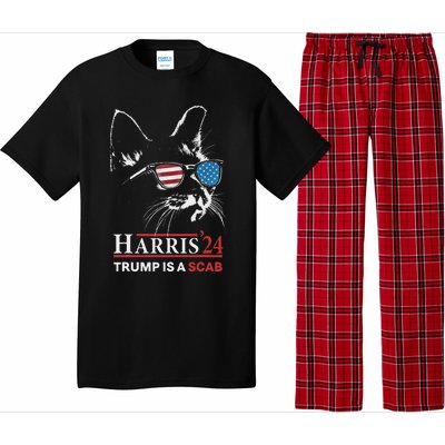 Donald Trump Is A Scab Vote Harris Valz Cat Lady Pajama Set