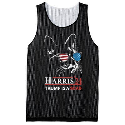 Donald Trump Is A Scab Vote Harris Valz Cat Lady Mesh Reversible Basketball Jersey Tank