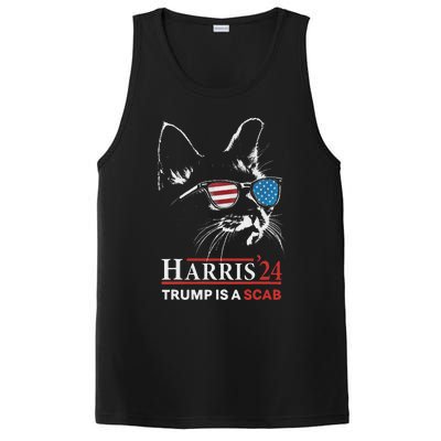 Donald Trump Is A Scab Vote Harris Valz Cat Lady PosiCharge Competitor Tank