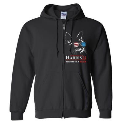 Donald Trump Is A Scab Vote Harris Valz Cat Lady Full Zip Hoodie