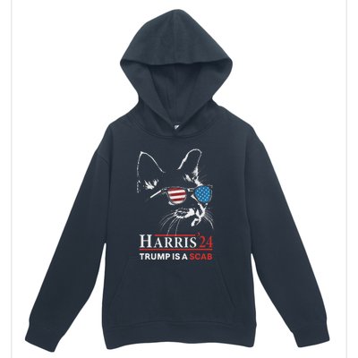 Donald Trump Is A Scab Vote Harris Valz Cat Lady Urban Pullover Hoodie