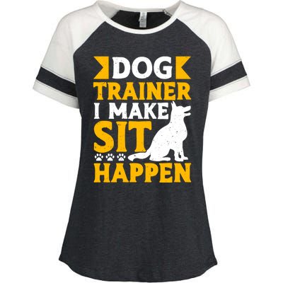 Dog Trainer I Make Sit Happen Quote Gift Enza Ladies Jersey Colorblock Tee