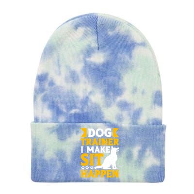 Dog Trainer I Make Sit Happen Quote Gift Tie Dye 12in Knit Beanie