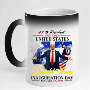 Donald Trump Inauguration Day 2025 47th President 11oz Black Color Changing Mug