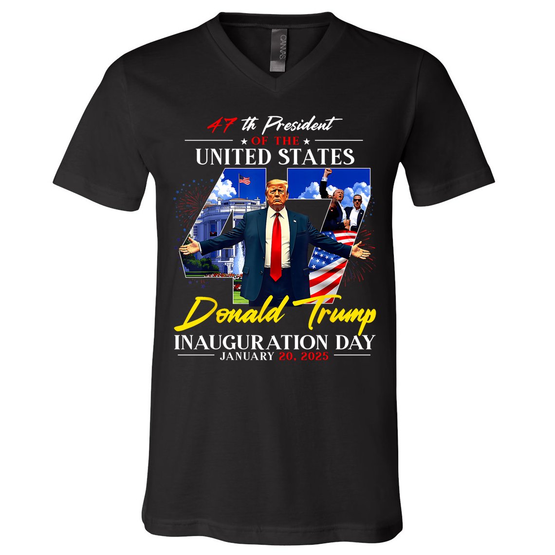 Donald Trump Inauguration Day 2025 47th President V-Neck T-Shirt