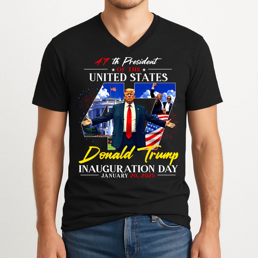 Donald Trump Inauguration Day 2025 47th President V-Neck T-Shirt