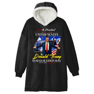 Donald Trump Inauguration Day 2025 47th President Hooded Wearable Blanket