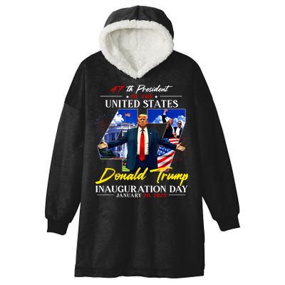 Donald Trump Inauguration Day 2025 47th President Hooded Wearable Blanket