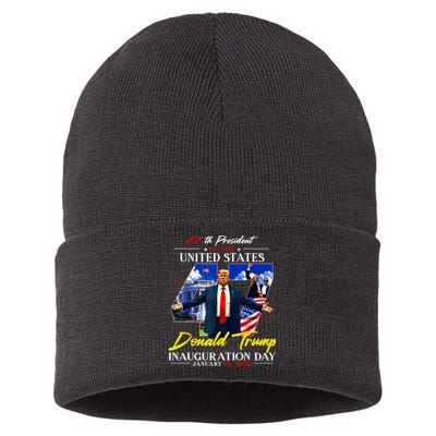 Donald Trump Inauguration Day 2025 47th President Sustainable Knit Beanie