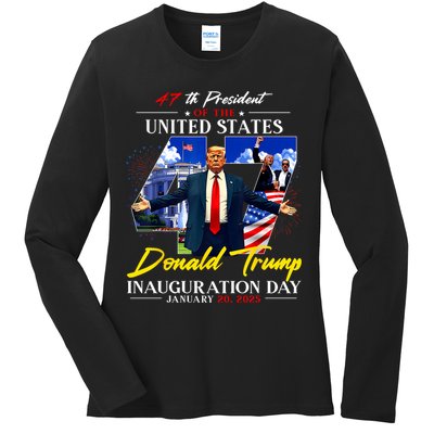 Donald Trump Inauguration Day 2025 47th President Ladies Long Sleeve Shirt