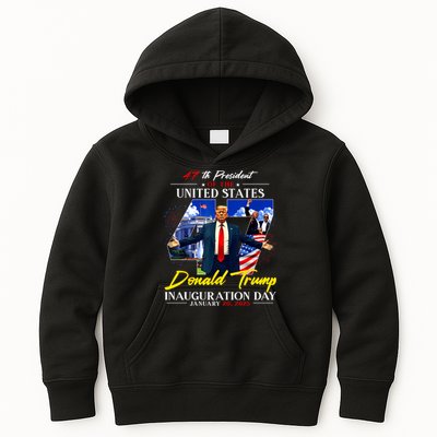 Donald Trump Inauguration Day 2025 47th President Kids Hoodie