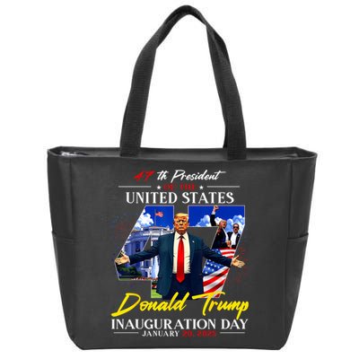 Donald Trump Inauguration Day 2025 47th President Zip Tote Bag