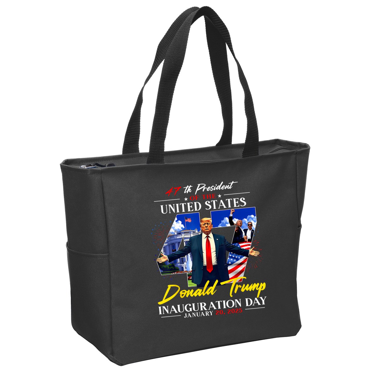 Donald Trump Inauguration Day 2025 47th President Zip Tote Bag
