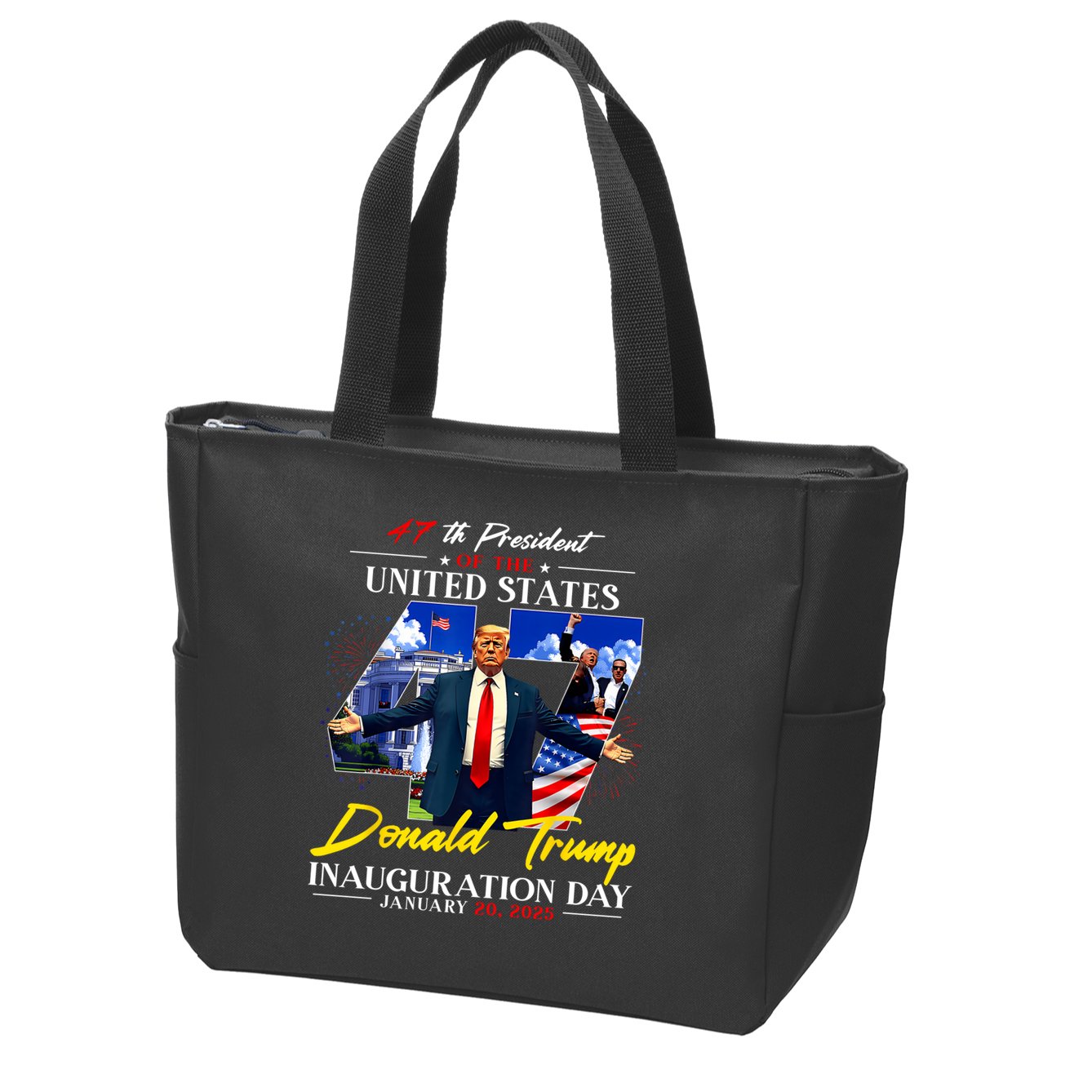 Donald Trump Inauguration Day 2025 47th President Zip Tote Bag