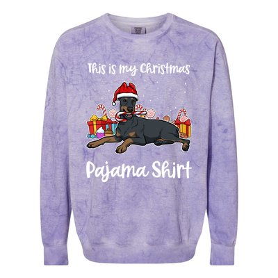 Dober This Is My Christmas Pajama Cute Gift Colorblast Crewneck Sweatshirt