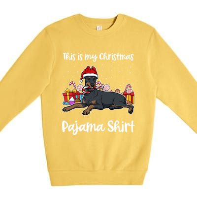 Dober This Is My Christmas Pajama Cute Gift Premium Crewneck Sweatshirt