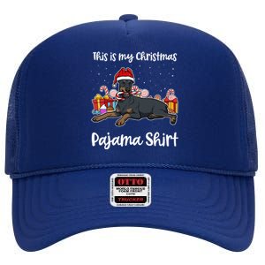 Dober This Is My Christmas Pajama Cute Gift High Crown Mesh Back Trucker Hat