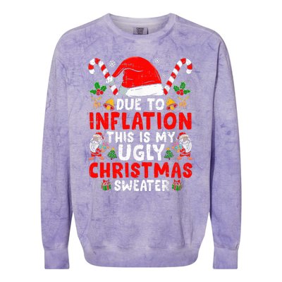 Due to Inflation This is My Ugly Sweater Family Christmas  Colorblast Crewneck Sweatshirt