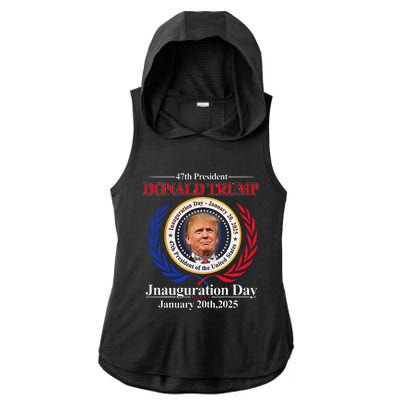 Donald Trump Inauguration Day 2025 47th Usa President Ladies PosiCharge Tri-Blend Wicking Draft Hoodie Tank