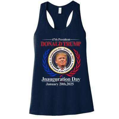 Donald Trump Inauguration Day 2025 47th Usa President Women's Racerback Tank