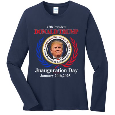 Donald Trump Inauguration Day 2025 47th Usa President Ladies Long Sleeve Shirt