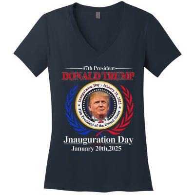 Donald Trump Inauguration Day 2025 47th Usa President Women's V-Neck T-Shirt