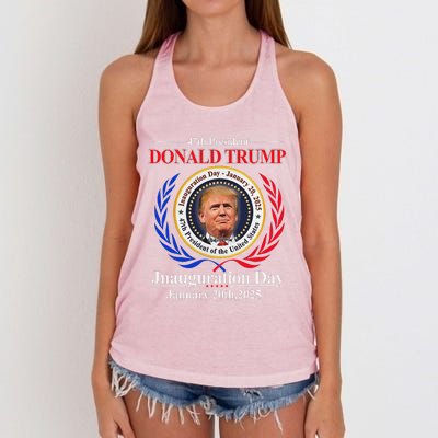 Donald Trump Inauguration Day 2025 47th Usa President Women's Knotted Racerback Tank