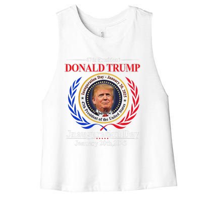 Donald Trump Inauguration Day 2025 47th Usa President Women's Racerback Cropped Tank