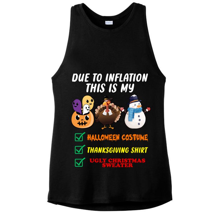 Due To Inflation This Is My Halloween Costume Thanksgiving Christmas Ladies PosiCharge Tri-Blend Wicking Tank