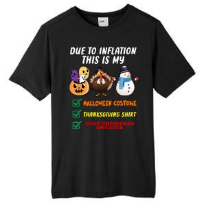 Due To Inflation This Is My Halloween Costume Thanksgiving Christmas Tall Fusion ChromaSoft Performance T-Shirt