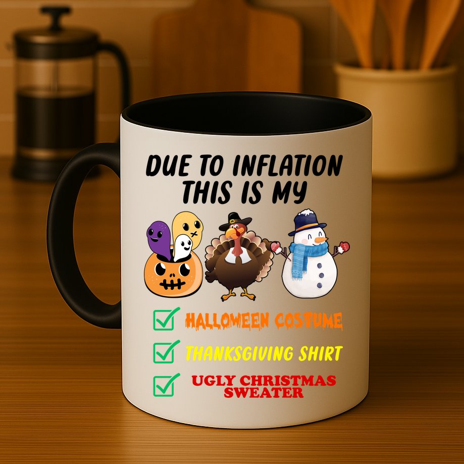 Due To Inflation This Is My Halloween Costume Thanksgiving Christmas Mug