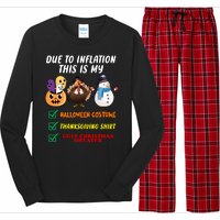 Due To Inflation This Is My Halloween Costume Thanksgiving Christmas Long Sleeve Pajama Set