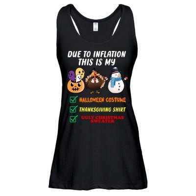 Due To Inflation This Is My Halloween Costume Thanksgiving Christmas Ladies Essential Flowy Tank