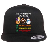 Due To Inflation This Is My Halloween Costume Thanksgiving Christmas Flat Bill Trucker Hat