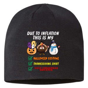 Due To Inflation This Is My Halloween Costume Thanksgiving Christmas Sustainable Beanie