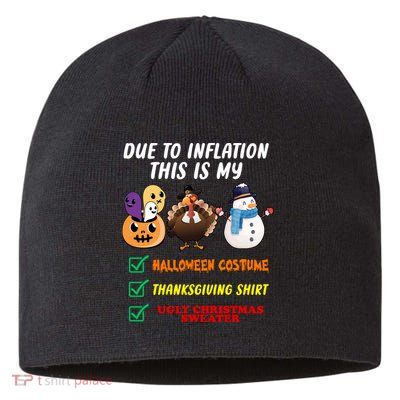 Due To Inflation This Is My Halloween Costume Thanksgiving Christmas Sustainable Beanie