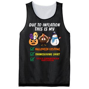 Due To Inflation This Is My Halloween Costume Thanksgiving Christmas Mesh Reversible Basketball Jersey Tank