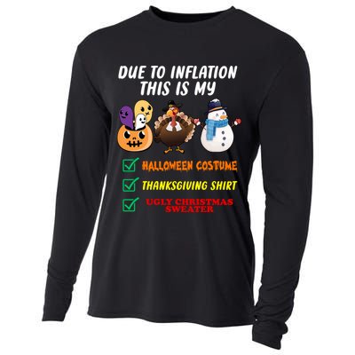 Due To Inflation This Is My Halloween Costume Thanksgiving Christmas Cooling Performance Long Sleeve Crew