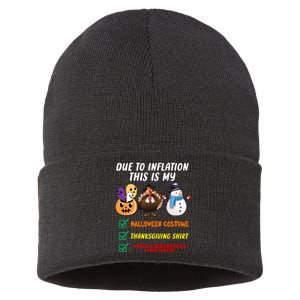 Due To Inflation This Is My Halloween Costume Thanksgiving Christmas Sustainable Knit Beanie