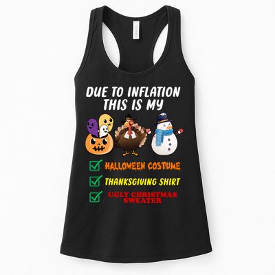 Due To Inflation This Is My Halloween Costume Thanksgiving Christmas Womens Tank Top