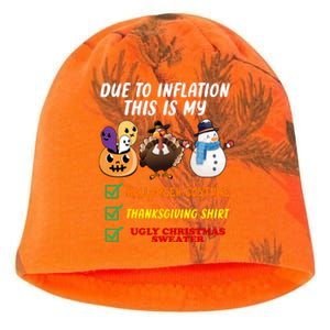 Due To Inflation This Is My Halloween Costume Thanksgiving Christmas Kati - Camo Knit Beanie