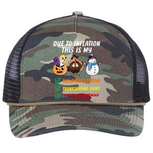 Due To Inflation This Is My Halloween Costume Thanksgiving Christmas Retro Rope Trucker Hat Cap