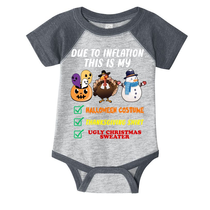 Due To Inflation This Is My Halloween Costume Thanksgiving Christmas Infant Baby Jersey Bodysuit