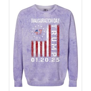 Donald Trump Inauguration Day 2025 47th President Usa Flag Colorblast Crewneck Sweatshirt