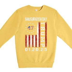 Donald Trump Inauguration Day 2025 47th President Usa Flag Premium Crewneck Sweatshirt