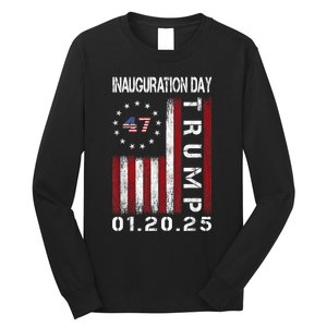 Donald Trump Inauguration Day 2025 47th President Usa Flag Long Sleeve Shirt