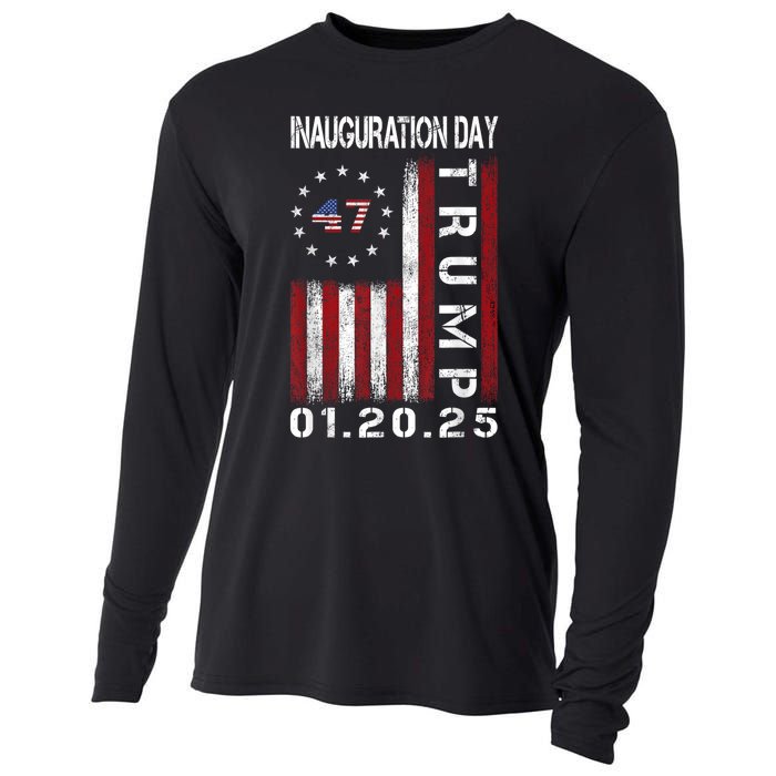 Donald Trump Inauguration Day 2025 47th President Usa Flag Cooling Performance Long Sleeve Crew