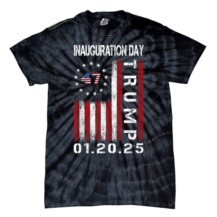 Donald Trump Inauguration Day 2025 47th President Usa Flag Tie-Dye T-Shirt