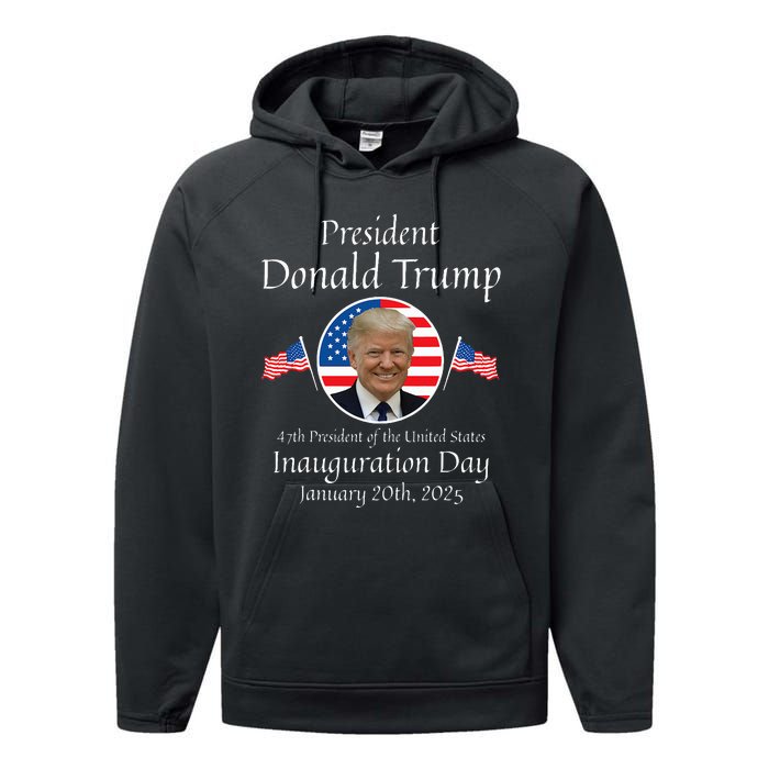 Donald Trump Inauguration Day 2025 47th Usa President Performance Fleece Hoodie